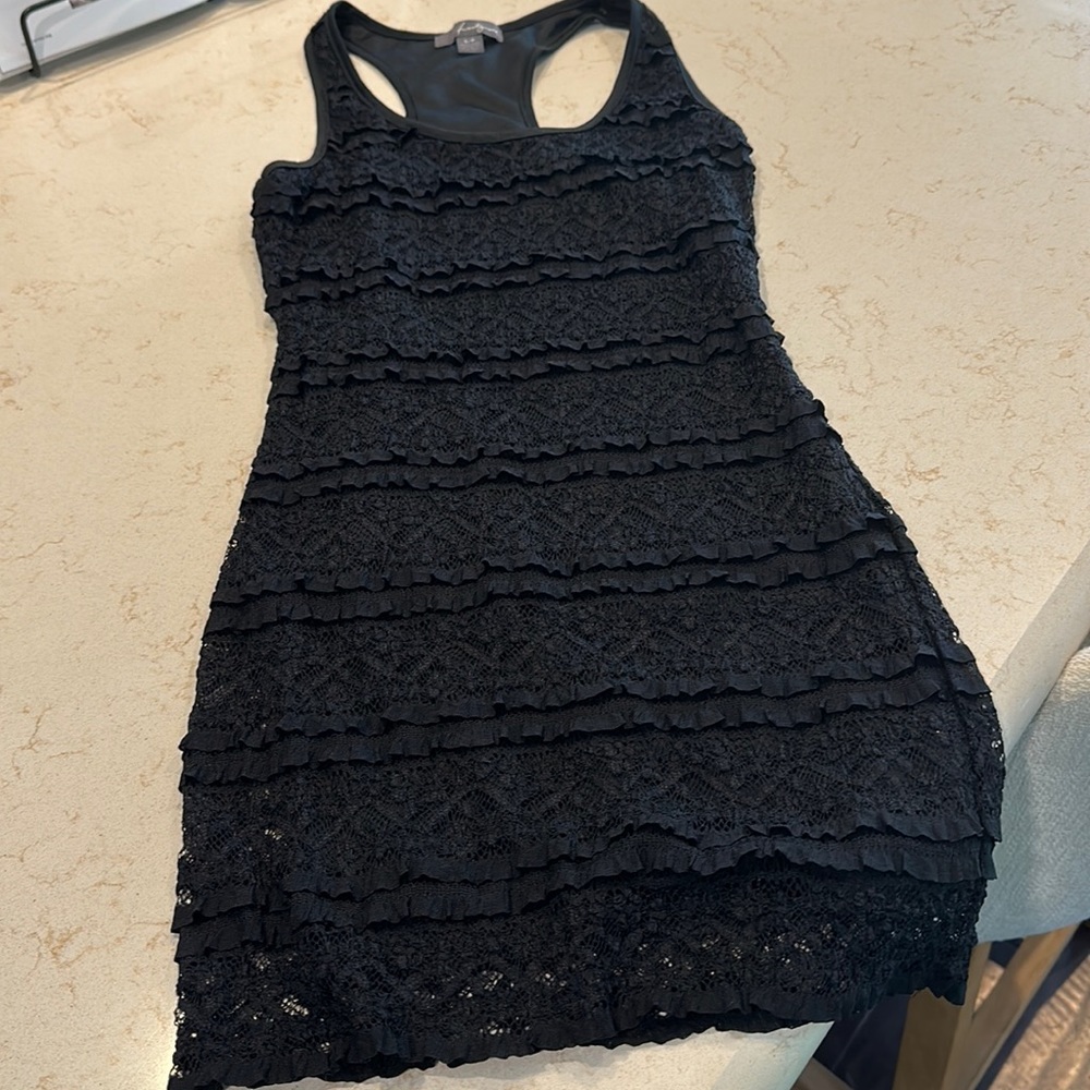 Lace fully lined little black dress